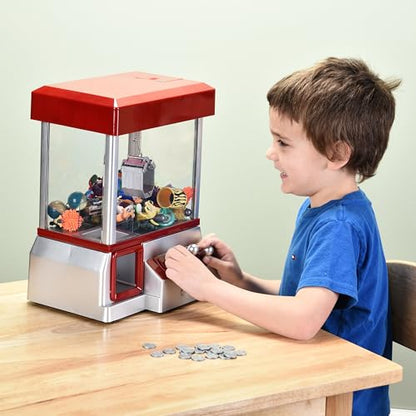 Etna Electronic Mini Claw Machine for Kids, Mini Candy Prize Dispenser Arcade Game with Sound, 30 Tokens, 10" x 7.90" x 13.5"