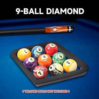 GSE Games & Sports Expert Deluxe Heavy Duty Solid Wood Billiard 8-Ball Triangle / 9-Ball Diamond Pool Ball Racks for 2-1/4" Pool Balls, Billiards Accessories - color: Black, style: 9-Ball Diamond Rack