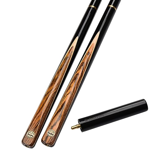 57" 3/4 Jointed Billiard/Pool/Snooker Cue Set 5 Face-Spliced Ash Shaft with A Leather Cue Case - color: Burl Butts