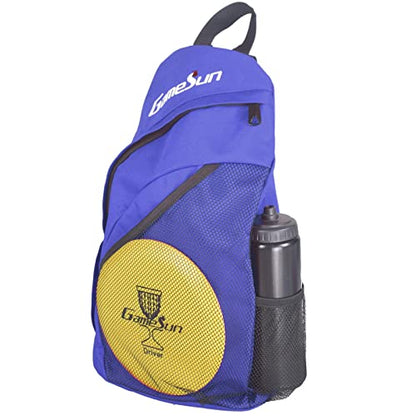 DISC Golf Set Includes 1pc Heavy Duty Nylon Backpack Bag, 2pcs Drivers, 2pcs Mid-Ranges, 2pcs Putters, 1pc Mini Disc Marker, 1pc 12”x12” Embroider Logo Black Towel and 1pc Gift Color Box - color: Blue