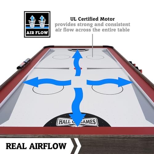 Hall of Games Air Hockey Table, Indoor Arcade Gaming Sets with Electronic Score Systems, Perfect for Family Game Rooms - style: 5.5 Ft. Arcade (2-in-1)