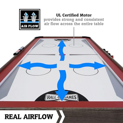 Hall of Games Air Hockey Table, Indoor Arcade Gaming Sets with Electronic Score Systems, Perfect for Family Game Rooms - style: 5.5 Ft. Arcade (2-in-1)