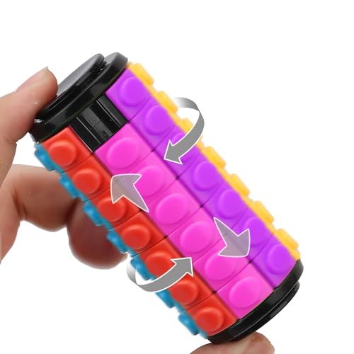 BananMelonBM Rotate and Slide Puzzle, Finger Spinner Puzzle, Fidget Toys, Decompression Toy, 8 Colors,7 Layers, Educational Sensory Toy for Kids Adults (8 Colors X 7 Layers) - color: 8 Colors X 7 Layers