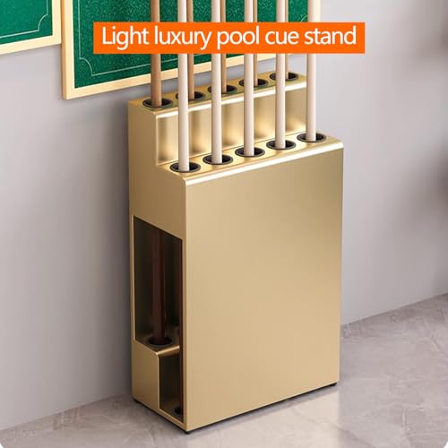 Adjustable Free Standing Pool Cue Rack - Metal Floor Stand Holds 10 Pool Sticks - Ideal for Billiard Room, Club, Bar - Durable with Foot Pads (Black)