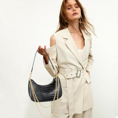 KKXIU Shoulder Bag for Women Cute Hobo Purses and Handbags Retro Clutch Underarm Purse | Cute - color: Eblack