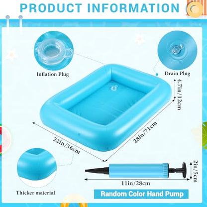 FillTouch Rectangular Inflatable Serving Bar Floating Drink Holder for Pool Inflatable Cup Holders Hot Tub Accessories, Adults Swimming Fun Drink Floats for Swimming Pool Party(Blue) - color: Blue