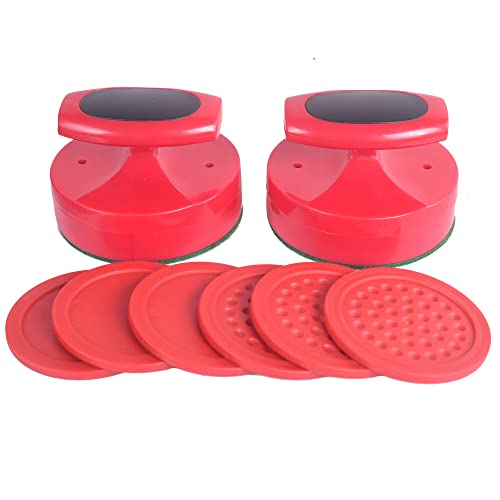 Plastic Air Hockey Strikers/Pushers, 2 PCS 4" Plastic Air Hockey Pushers and 6 PCS 2.875" Pucks Replacement for Game Tables Goalies Equipment Accessories