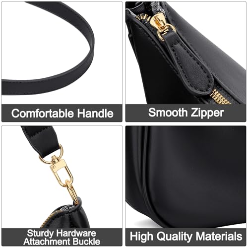 KKXIU Shoulder Bag for Women Cute Hobo Purses and Handbags Retro Clutch Underarm Purse | Cute - color: Black