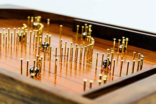 Wood Touch International-Bagatelle Traditional Solid Wood Pinball Game - 30cm x 45cm - for Kids (Large 17.72" x 11.81" x 2.95" inches) - size: Large 17.72" x 11.81" x 2.95" inches