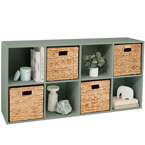 Best Choice Products Kids Bookcase 8-Cube Storage Organizer, 11in Shelf Opening, Bookshelf, Toy Storage, Customizable w/ 3 Removable Back Panels – Sage - color: Sage, size: 8-Cube, 11in Shelf Opening, No Legs