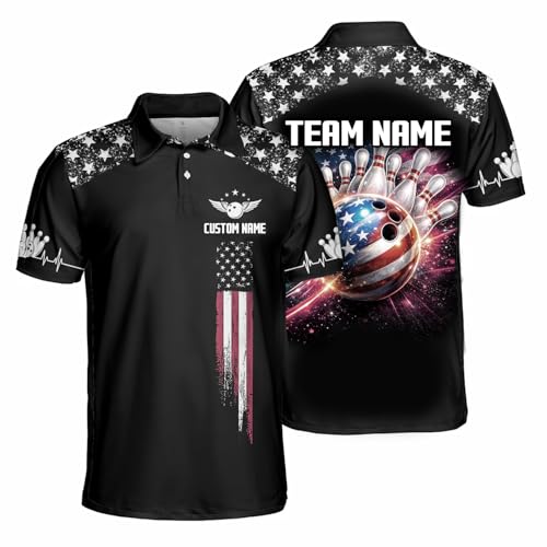GABITA Personalized Bowling Jerseys for Men, Custom Bowling Shirts, Funny Bowling Shirts Gift for Bowler Team Player - color: A30