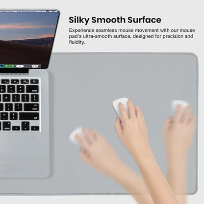ALOANES Waterproof Mouse Pad with Durable Stitched Edge, Gaming Keyboard, Non-Slip Rubber Base Mouse Mat, Extended Desk pad for Gamer, Office& Home, Gray Mousepad 2XL(31.5"x 15.7" x0.12") - color: 00- Gray, size: 2XL(31.5"x 15.7")