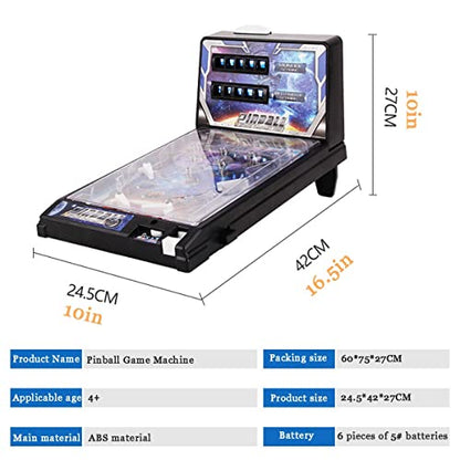 Pinball Machine Fast Sling, Table Top Mini Pinball Game for Kids, Fun Arcade Game with LCD Screen, Light and Sound Effects, Interactive for Kids & Family