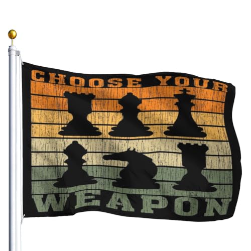 Choose Your Weapon Retros Chess Master Pieces Game Club Humor Flag For College - color: white5