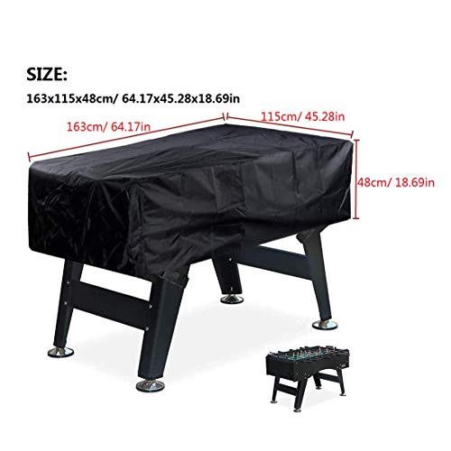 J&C Foosball Table Cover Outdoor Waterproof 420D Soccer Table Cover with Adjustable Buckle Patio Party Game Table Cover for Indoor Foosball Table Anti Sunlight Black - color: black