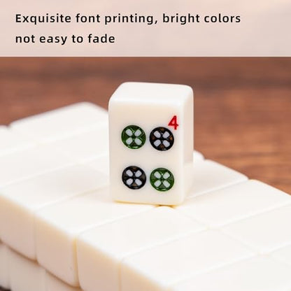 drizzle Numbered Travel Mahjong Mini Set 20mm with Instructions - Portable 146 Tiles for Beginners with 4PCS Racks 2 Pounds Chinese Mah-Jong Game 麻将 - size: Numbered