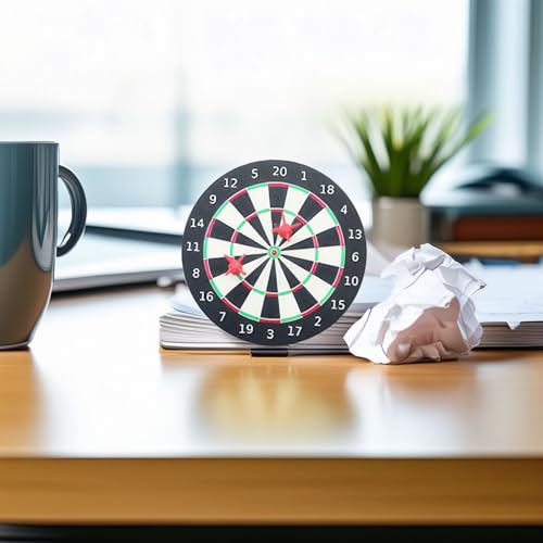 Miniature Magnetic Dartboard Sets (2 Pack): Includes 2 Boards & 4 Darts for Dollhouse Game Room, Bar Scene Decor, Adult Collector Fun
