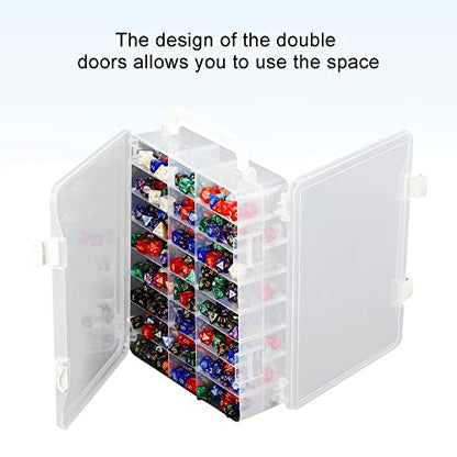 Dice Storage Case for DnD Dice with Removable Dividers Holding up to 830 Dices, Dice Case for DnD Dice with Handle Great for Dice Collectors or RPG D&D Games (Tranparent)