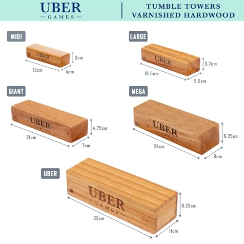 Uber Games Large Tumble Tower in Storage Bag - Varnished Hardwood - size: youth large / 11-13