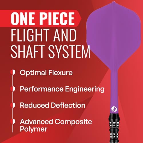 Shot! Darts Flight Deck One Piece Dart Flight and Shaft System, Reduced Deflections, Standard Shaped Flight (350 Micron) Available in Set of 3 - color: Purple, size: Inbetween