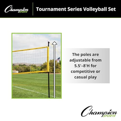 Champion Sports Outdoor Game Sets – Volleyball, Badminton, Tetherball, Bocce & Croquet - style: Volleyball
