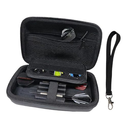 Dart Carrying Case - Hard Shell EVA Storage Box, Holds 6 Steel Or Soft Tip, Dart Holder With Zip Lock Pouches | Darts Wallet Compact Travel Darts Bag, For Tournaments, League, Game Room