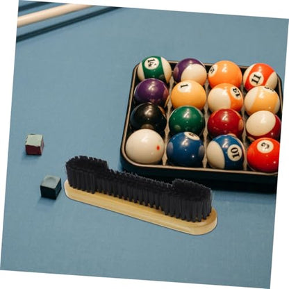 Pool Table Brush and Rail Brush 10.5-inch Medium Size Natural Wood for Felt Cleaning and Crevice Dust Removal Maintenance