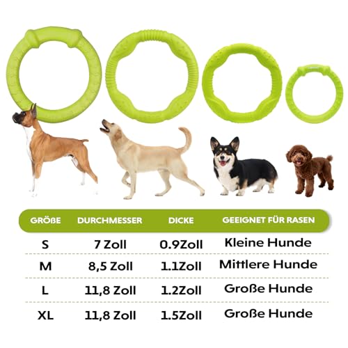 LaRoo Dog Flying Ring Toys, Floating Flying Disc ABS Durable Interactive Chew Toys for Training Outdoor Playing Puppy Medium Large Dogs (Small Green/18cm) - color: Green-S