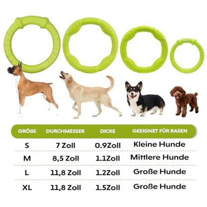 LaRoo Dog Flying Ring Toys, Floating Flying Disc ABS Durable Interactive Chew Toys for Training Outdoor Playing Puppy Medium Large Dogs (Small Green/18cm) - color: Green-S