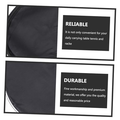 Mikikit Reusable Table Tennis Racket Storage Bag with Zipper and Elastic Band Lightweight Protective Case with Ball Compartment Practical Organizer for Pong Paddle Portable Space Saving