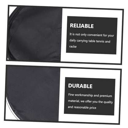 Mikikit Reusable Table Tennis Racket Storage Bag with Zipper and Elastic Band Lightweight Protective Case with Ball Compartment Practical Organizer for Pong Paddle Portable Space Saving