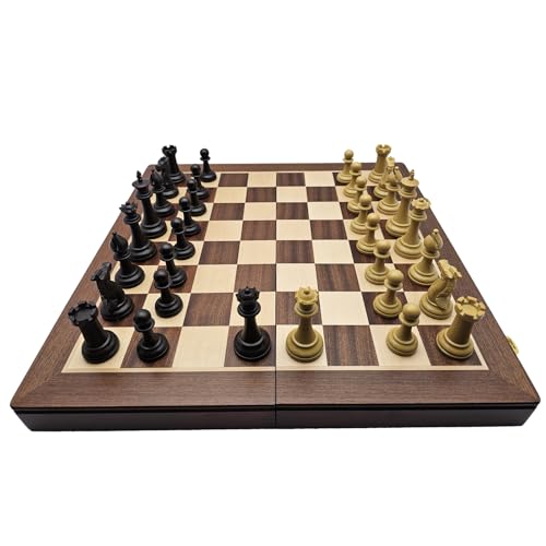 18" Wooden Chess Set,Folding Storage Wooden Chess Board Sets, Large Chess Board Sets, Premium Board Games Chess Set for Adults and Kids Chess Enthusiasts