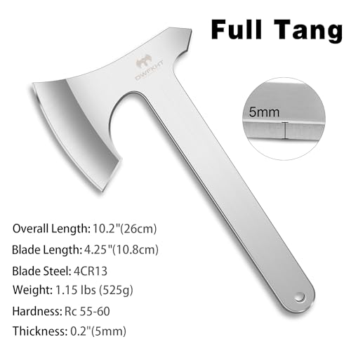 Throwing Axe Set, 3 Pack 10.2" Throwing Axes and Tomahawks Full Tang Stainless Steel with Nylon Sheath, 4.3" Blades Design, Perfect for Axe Throwing Game, Competition and Recreation