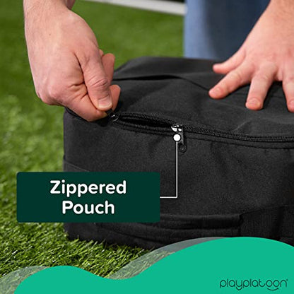 Play Platoon Cornhole Bag Carrying Bag, with 4 Separation Pouches, Black - style: Tote