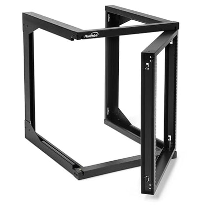 NavePoint 12U Wall Mount Server Rack - Swing Gate Open Frame for 19-Inch IT Equipment - Network Rack for AV & Server Equipment, 24" Deep, Black - size: 12U - 24in Deep