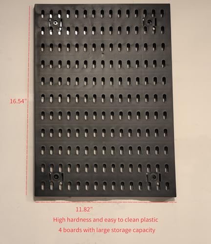 Gaming Pegboard Organizer Wall Mounted 4 Pack - Controller Holder Headset Stand Keyboard Storage - Black Pegboard with 15 Hooks for Gaming Room Setup