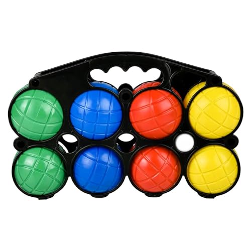 Zugar Land Bocce Ball Set with Carrying Case (11") Includes: 8 (3") Balls, 1 Jack (1.5") Ball, 1 Sure Grip Storage Case. Comes in a Nice Display Box. Classic Backyard Game.