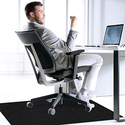 Sycoodeal Office Chair Mat for Hardwood Floor,Office Computer Gaming Chair Mat for Tile Floor,Large Floor Protector Rug,Anti-Slip,Easy to Clean,Carbon-Black (36"x55") - size: 36*55"