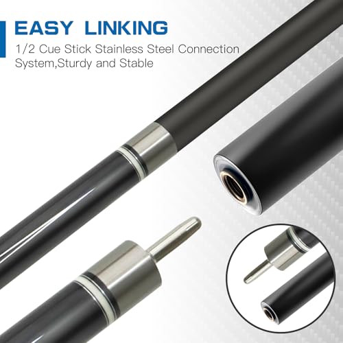 Carbon Fiber/Canadian Maple Pool Cue Stick 58" 20oz, Professional Billiard Stick with 3/8×8/5/16x18 Pin Joint & 13mm Tip, Pool Sticks for Adults Bar or House Use for Billiard Players - style: B99 Carbon Fiber Pool Cue
