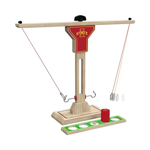 Wild Sports NCAA Iowa State Cyclones Wooden Ring Swing Battle - Head-to-Head Ring Toss Hook & Ring Game for College Football Fans