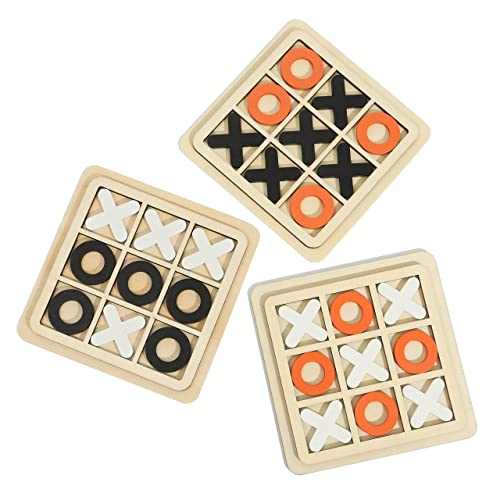 Wooden Board Games Desk Toys 3 Pack Classical Family Children Kids Tic Tac Toe Educational Toy - style: 3 Pcs