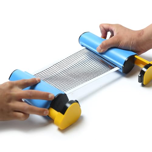 Portable Pingpong Net Table Tennis Set with Retractable Professional Tennis Accessories Portable Set - color: gray blue