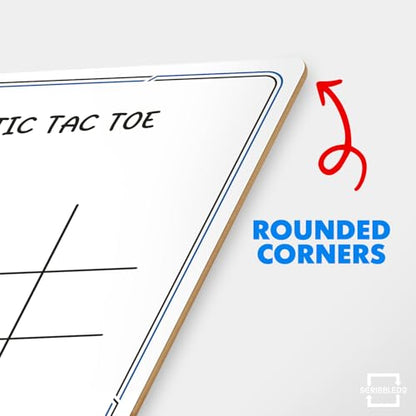 SCRIBBLEDO Tic Tac Toe Game Dry Erase Board 9x6 Inch Double-Sided Whiteboard Reusable Classroom Learning Tool Fun Drawing Writing Table Games for Seniors Small Board for Home & School