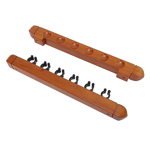 Srliya Wall Mounted Billiard Pool Rack 6 Cues Wooden Billiard Rack Billiard Stick Wall Rack