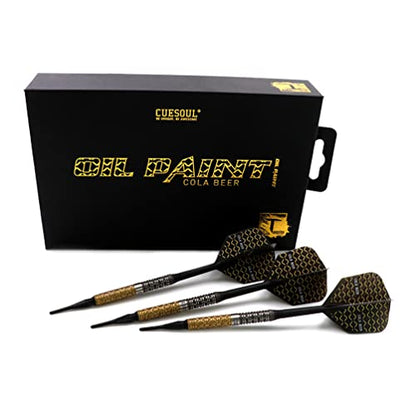 CUESOUL Cocktail/COLA Beer/Draft Beer with Oil Paint Finished-19g/20g/21g Soft Tip 90% Tungsten Dart Set - color: COLA Beer-19g