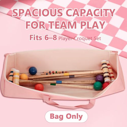 39'' Croquet Set Storage Bag, Travel Sports Duffle Bag Large Capacity Sports Equipment Sturdy Carrying Bags for Holding 6 or 8 Players Set, Chirstmas Gift Ideas (Bag Only)