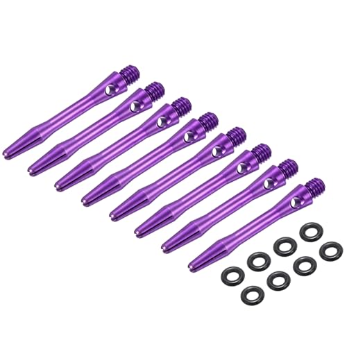 PATIKIL Aluminum Dart Shafts 2BA Thread Dart Stems Replacement Accessories with Rubber Rings for Steel Tip - color: Purple, size: 35mm
