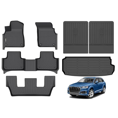 All Weather Floor Mats & Cargo Liner Backrest Mat for Audi Q7 / SQ7 2017-2025 2026 Liners Custom Fit Audi Q7 2017-2025 Waterproof Durable Easy to Clean Accessories SQ7 - style: 25|For Audi Q7/SQ7 | 2017-2026 | Backrest Set