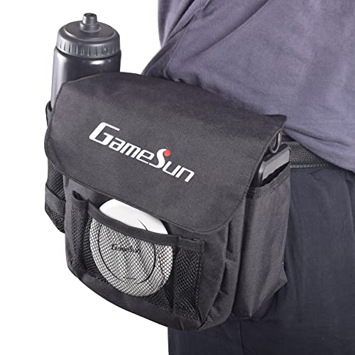 DISC Golf Set-Includes 1pc Heavy Duty Nylon Carry Bag, 2pcs Drivers, 2pcs Mid-Ranges, 2pcs Putters, 1pc Mini Disc Marker, 1pc 12”x12” Embroider Logo Black Towel and 1pc Gift Color Box - color: Black