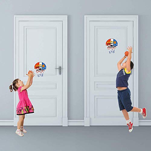 ArtCreativity Mini Basketball Game (12 Sets) Each Set Includes 1 Mini Ball, 1 Back Board Net, & Mounting Tape, Indoor Basketball Hoop for Kids, Basketball Party Favors, Best Gift for Boys and Girls